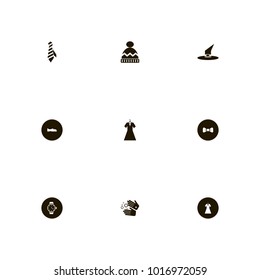 icon set Clothes with man, winter hat, male and woman