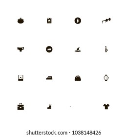 icon set Clothes with panties, diamond, bag and washer