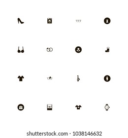 icon set Clothes with ring, clock, sock and underwear