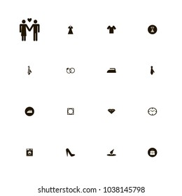 icon set Clothes with shirt, businessman, washer and hat