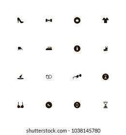 icon set Clothes with shirt, purse, sunglasses and winter