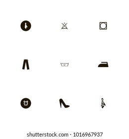 icon set Clothes with shoes, washing, businessman and trousers