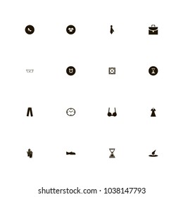 icon set Clothes with star, washing 60 temperature, time and woman