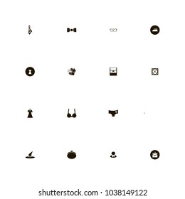 icon set Clothes with suitcase, hands, ring and do not tumble dry