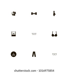 icon set Clothes with tie, wash hands, washing 90 temperature and male