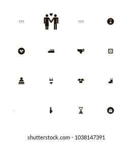icon set Clothes with time, suitcase, sock and tie