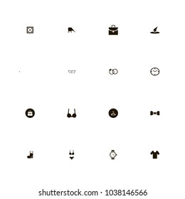 icon set Clothes with underwear, time, woman and sock