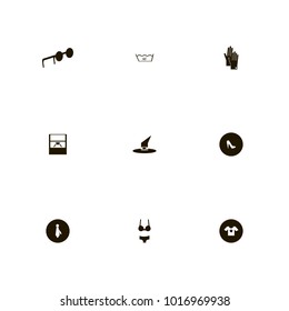 icon set Clothes with underwear, washing 60 temperature, woman and short 