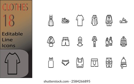 icon set clothes vector eps