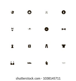 icon set Clothes with wash hands, machine, hands and hanger