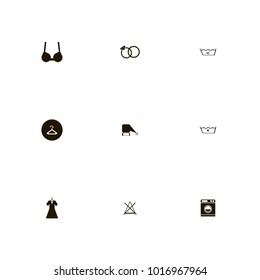 icon set Clothes with washer, do not bleach, hanger and santa claus