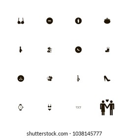 icon set Clothes with washing 30 temperature, underwear, woman and lady