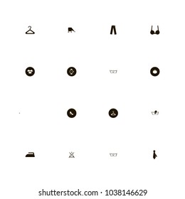 icon set Clothes with washing 90 temperature, iron, male and winter