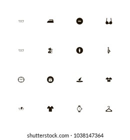 icon set Clothes with watch, mittens, winter and halloween