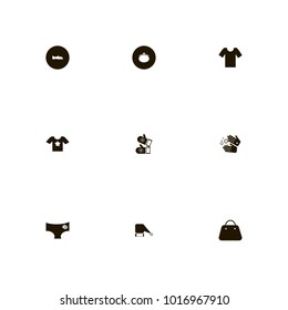 icon set Clothes with winter, male, underwear and purse