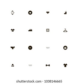 icon set Clothes with woman, businessman, shoes and washing 90 temperature