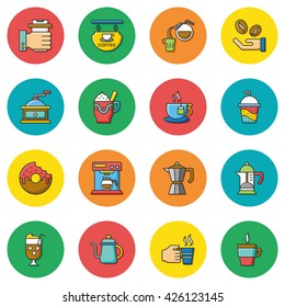 icon set coffee vector