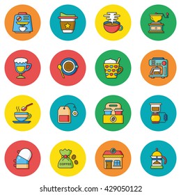 icon set coffee vector