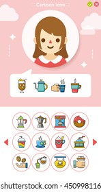 icon set coffee vector