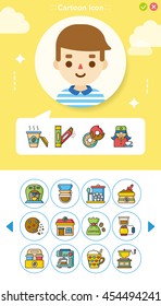 icon set coffee vector