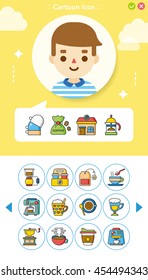 icon set coffee vector