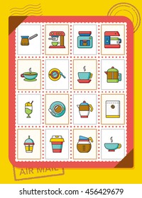 icon set coffee vector