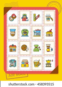 icon set coffee vector
