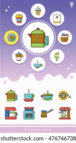 icon set coffee vector