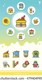 icon set coffee vector