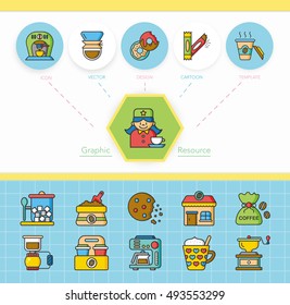 icon set coffee vector