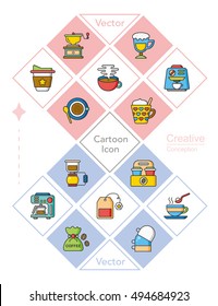 icon set coffee vector