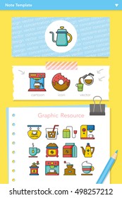 icon set coffee vector