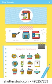 icon set coffee vector