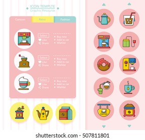 icon set coffee vector