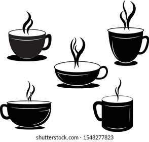 icon set coffee In winter illustration