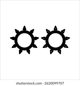 An icon set of a collar with spikes. Simple flat vector illustration on a white background.