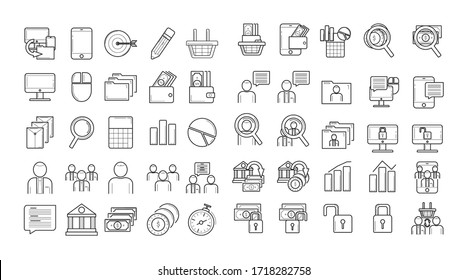 Conjunto de iconos Colección de alta calidad para el diseño de sitios web y aplicaciones móviles en fondo blanco