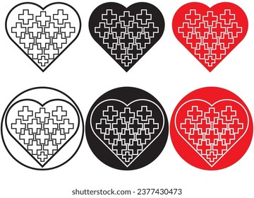 icon set, collection of medical icons, set of love icon