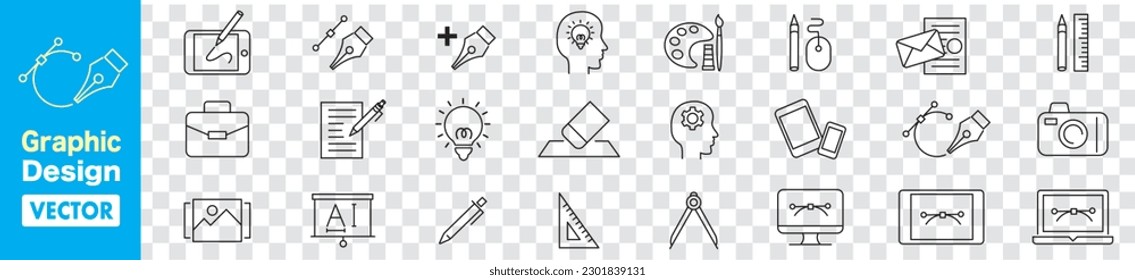 icon set collection of Minimal Graphic Design related 
