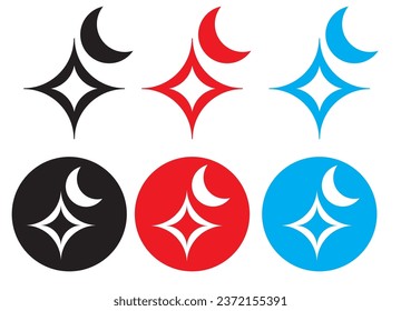 icon set , collection of moon and stars icons