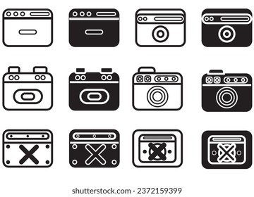 icon set , collection of radio and music play icons