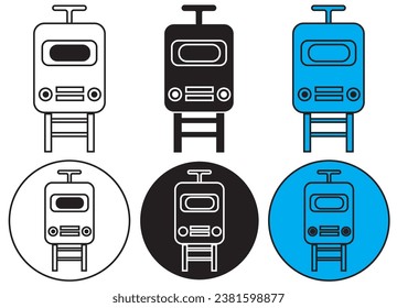 icon set, collection of train icons, collection of transportation icons