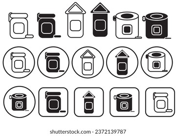 icon set , collection of trash can icons