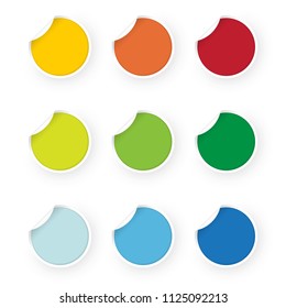 icon set of colored stickers