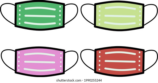 Icon set of colorful masks for your business.