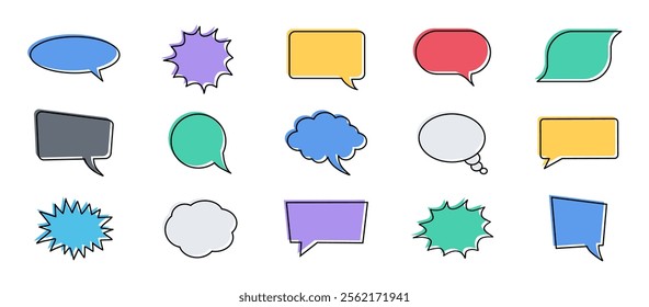 Icon set Colorful speech bubbles vector