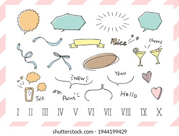 icon set of comic speech bubble
 woman's taste illustrations