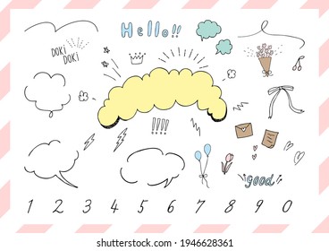 icon set of comic speech bubble
 woman's taste illustrations