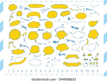 icon set of comic speech bubble