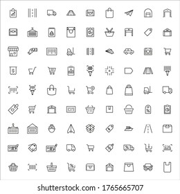 Icon set of commerce. Editable vector pictograms isolated on a white background. Trendy outline symbols for mobile apps and website design. Premium pack of icons in trendy line style.